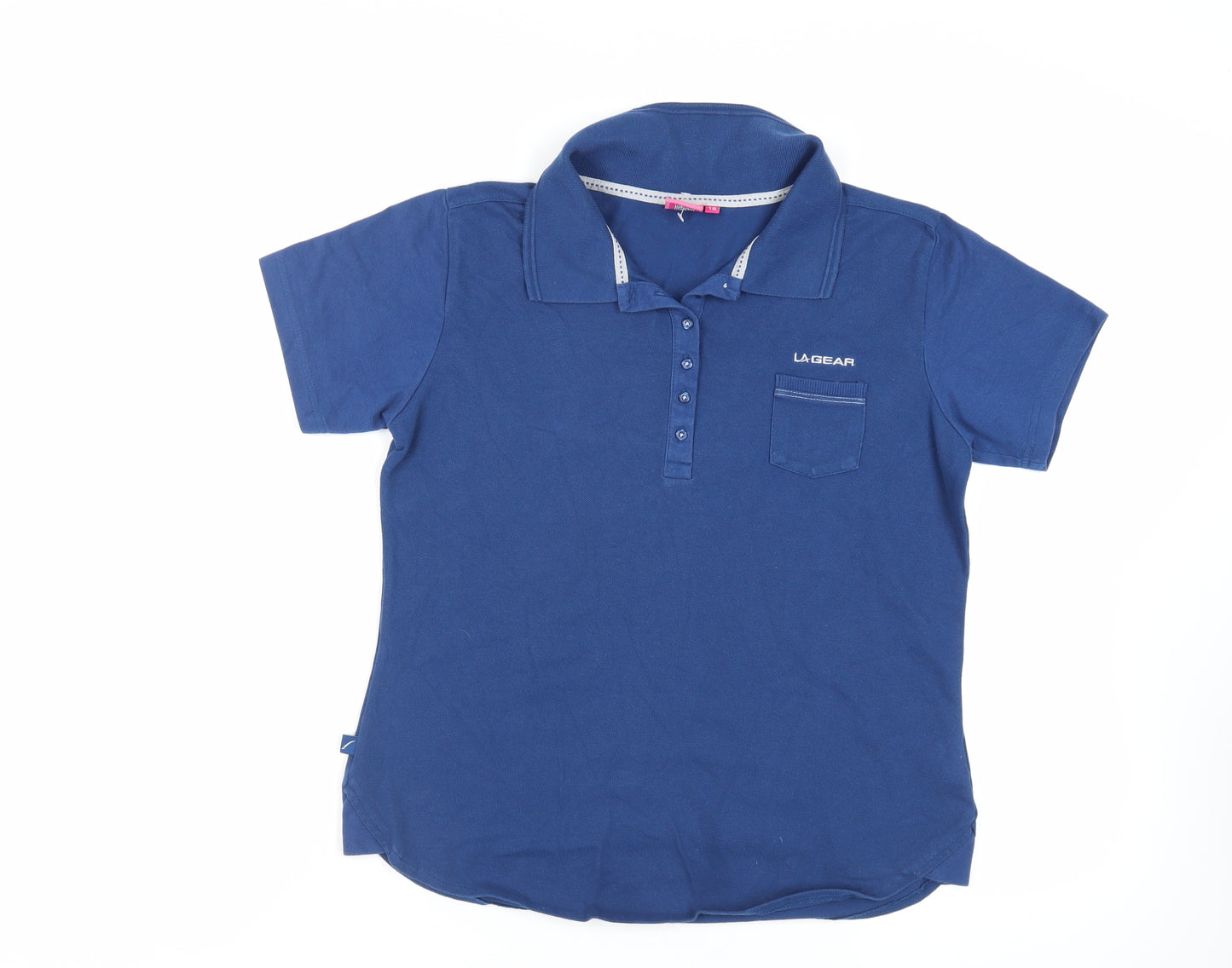 LA Gear Womens Blue Polyester Basic Polo Size 18 Collared - Logo