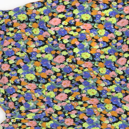 ASOS Womens Multicoloured Floral Polyester Basic Blouse Size 12 V-Neck