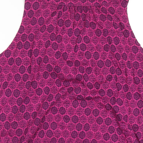 Debenhams Womens Pink Geometric Polyester Basic Tank Size 18 Roll Neck