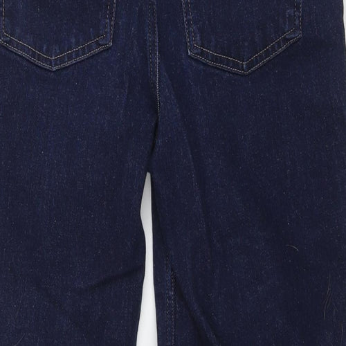 Marks and Spencer Womens Blue Cotton Wide-Leg Jeans Size 12 L26 in Regular Zip