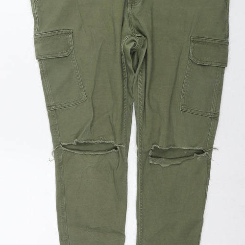 Atmosphere Womens Green Cotton Skinny Jeans Size 12 L27 in Regular Zip - Cargo Style