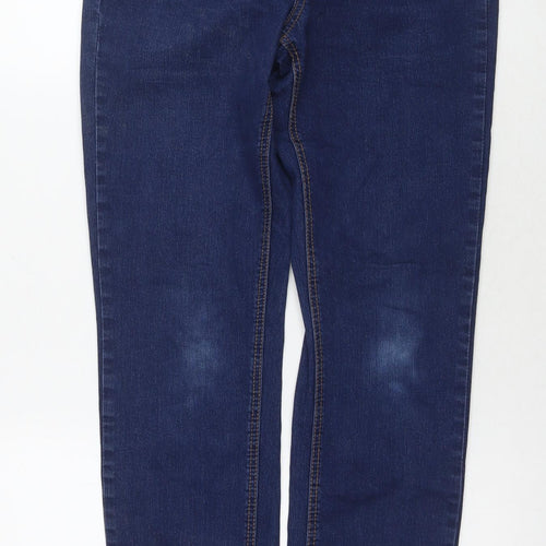 George Womens Blue Cotton Straight Jeans Size 10 L28 in Regular Zip