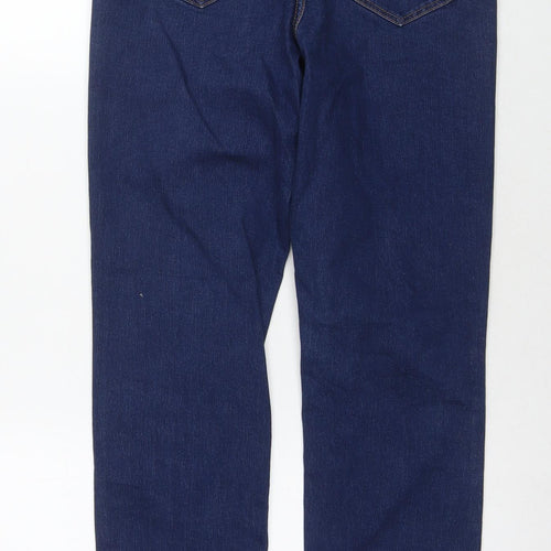 George Womens Blue Cotton Straight Jeans Size 10 L28 in Regular Zip