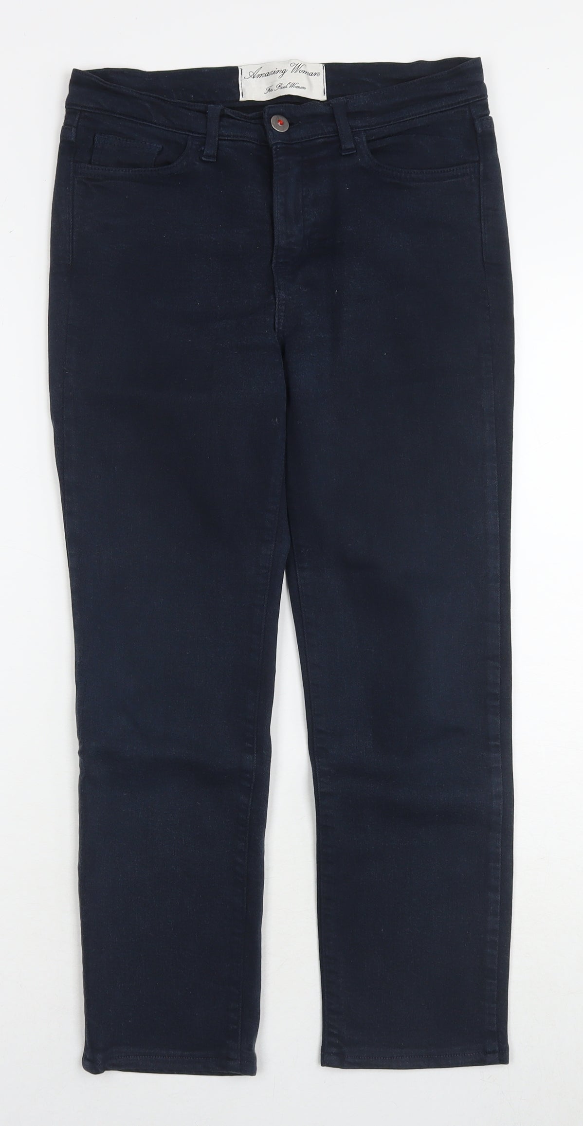 Amazing Woman Womens Blue Cotton Blend Skinny Jeans Size 10 L23 in Regular Zip