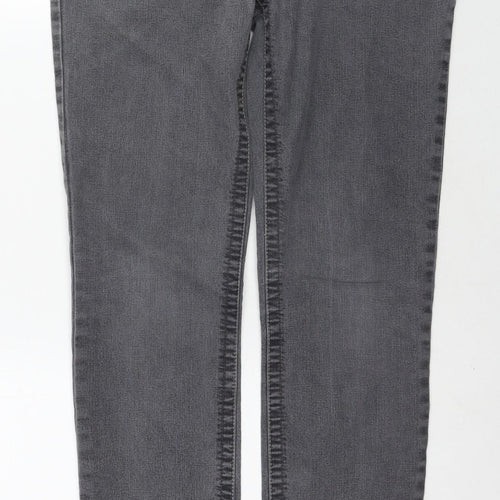 Dorothy Perkins Womens Grey Cotton Skinny Jeans Size 12 L30 in Regular Zip