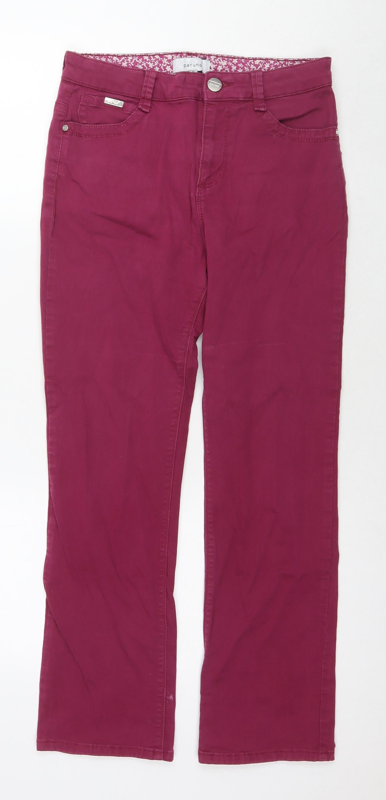 Per Una Womens Pink Cotton Skinny Jeans Size 12 L26 in Regular Zip