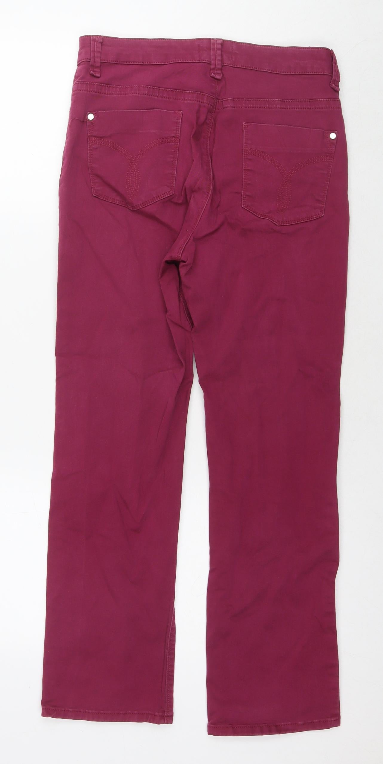 Per Una Womens Pink Cotton Skinny Jeans Size 12 L26 in Regular Zip