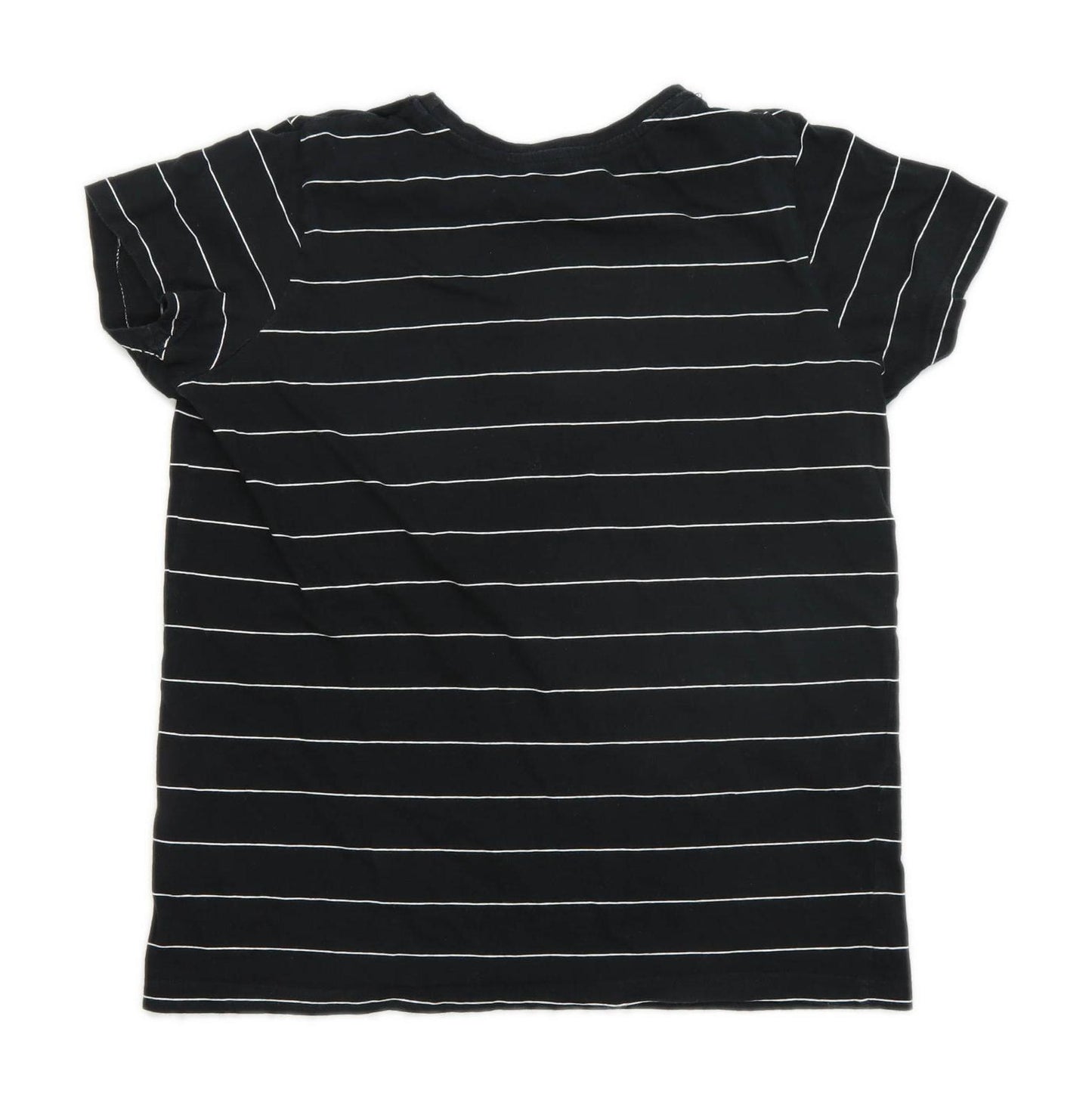 Primark Boys Striped Black T-Shirt Age 12-13 Years