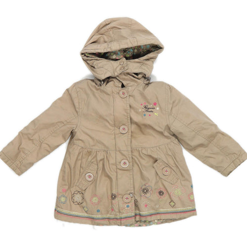 Orchestra Girls Floral Brown Coat Age 3 Years