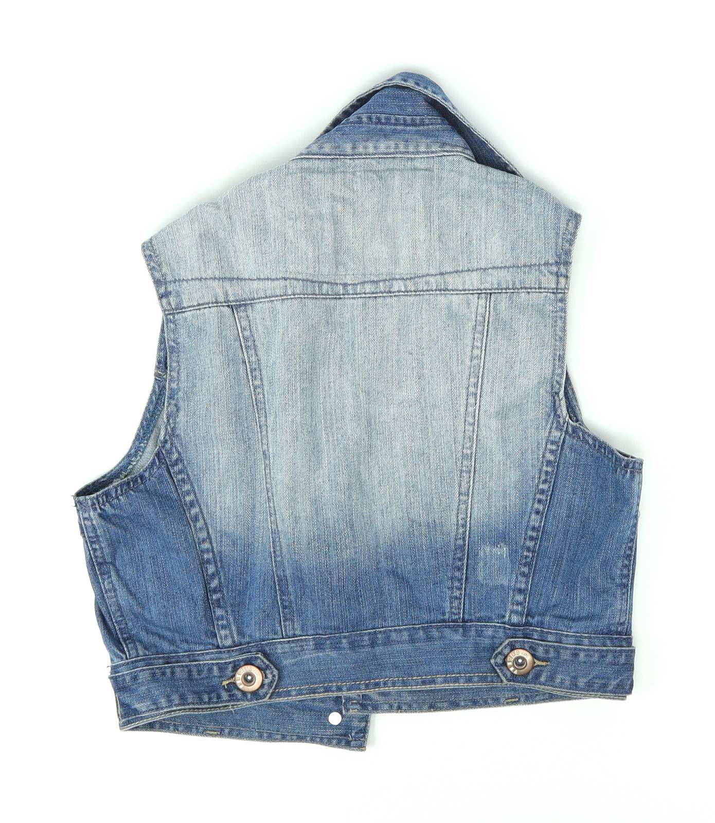 New Look Blue Denim Button Front Waistcoat | littlewoods.com