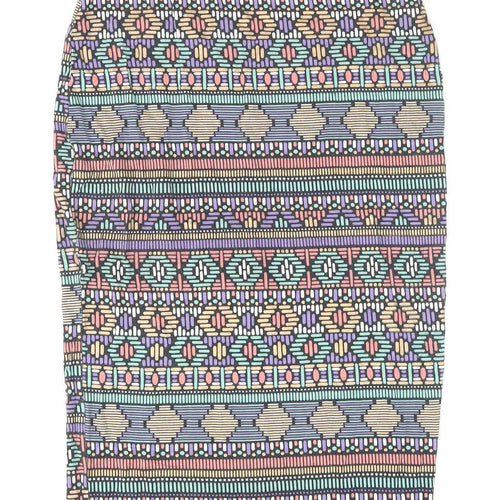 Atmosphere Womens Size 6 Multi-Coloured Stretchy Abstract Pencil Skirt (Regular)
