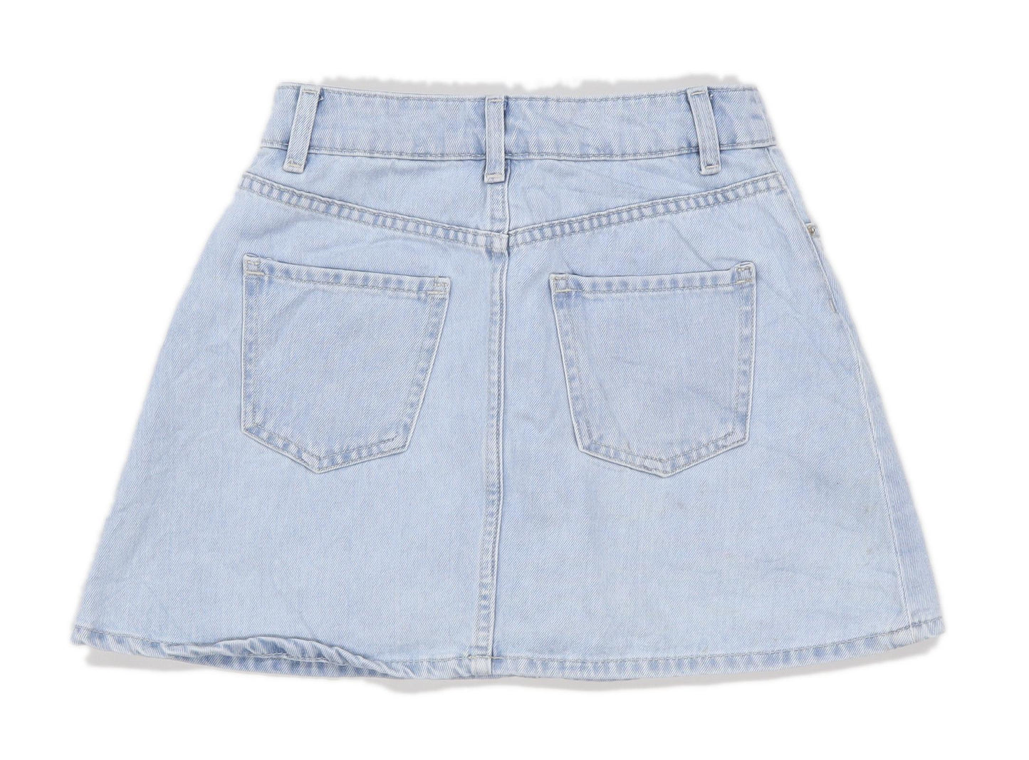 H&M Womens Size 8 Denim Blue A-Line Skirt (Regular)