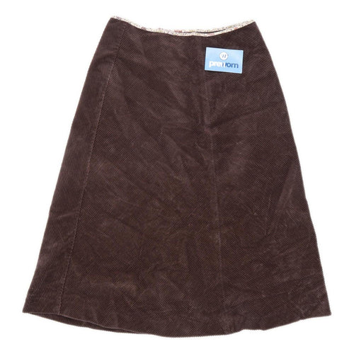 East Womens Size 10 Corduroy Brown A-Line Skirt (Regular)