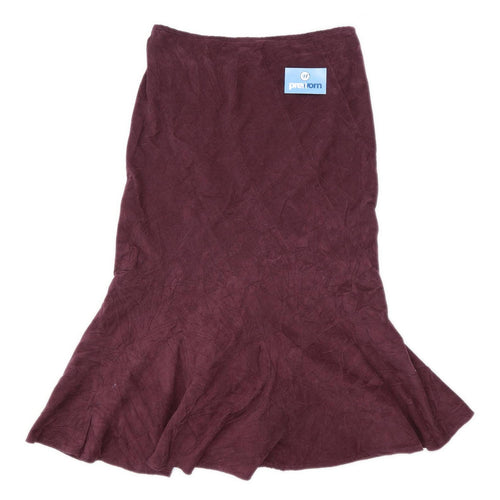 Marks & Spencer Womens Size 14 Corduroy Burgundy Skirt (Regular)