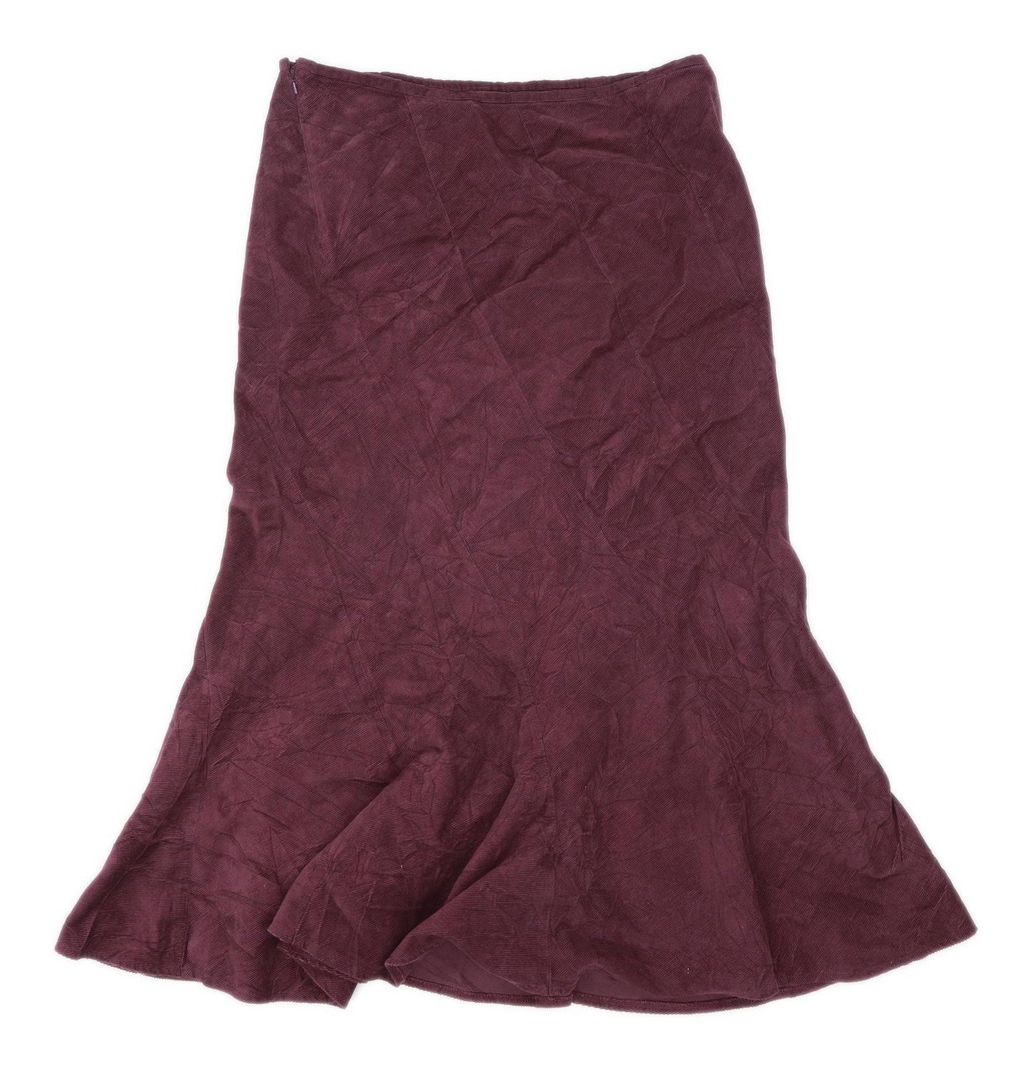Marks & Spencer Womens Size 14 Corduroy Burgundy Skirt (Regular)