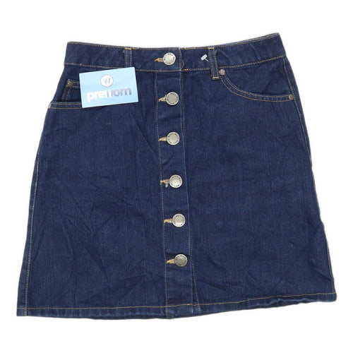 Miss Selfridge Womens Size 6 Denim Blue Skirt (Regular)