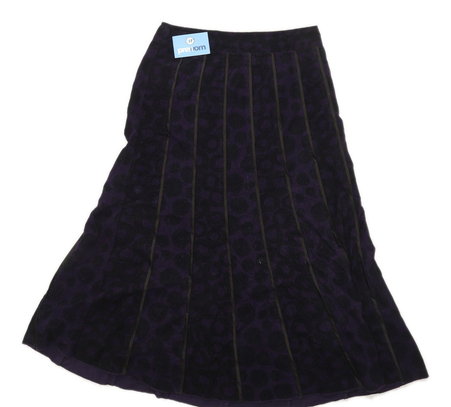 Marks & Spencer Womens Size 12 Striped Purple Skirt (Regular)
