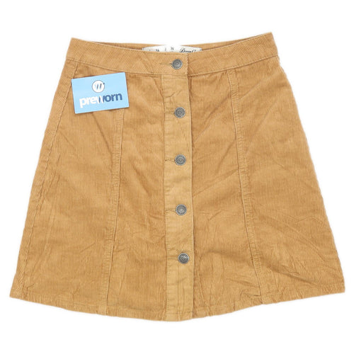 Denim Co Womens Size 6 Corduroy Textured Beige Skirt (Regular)