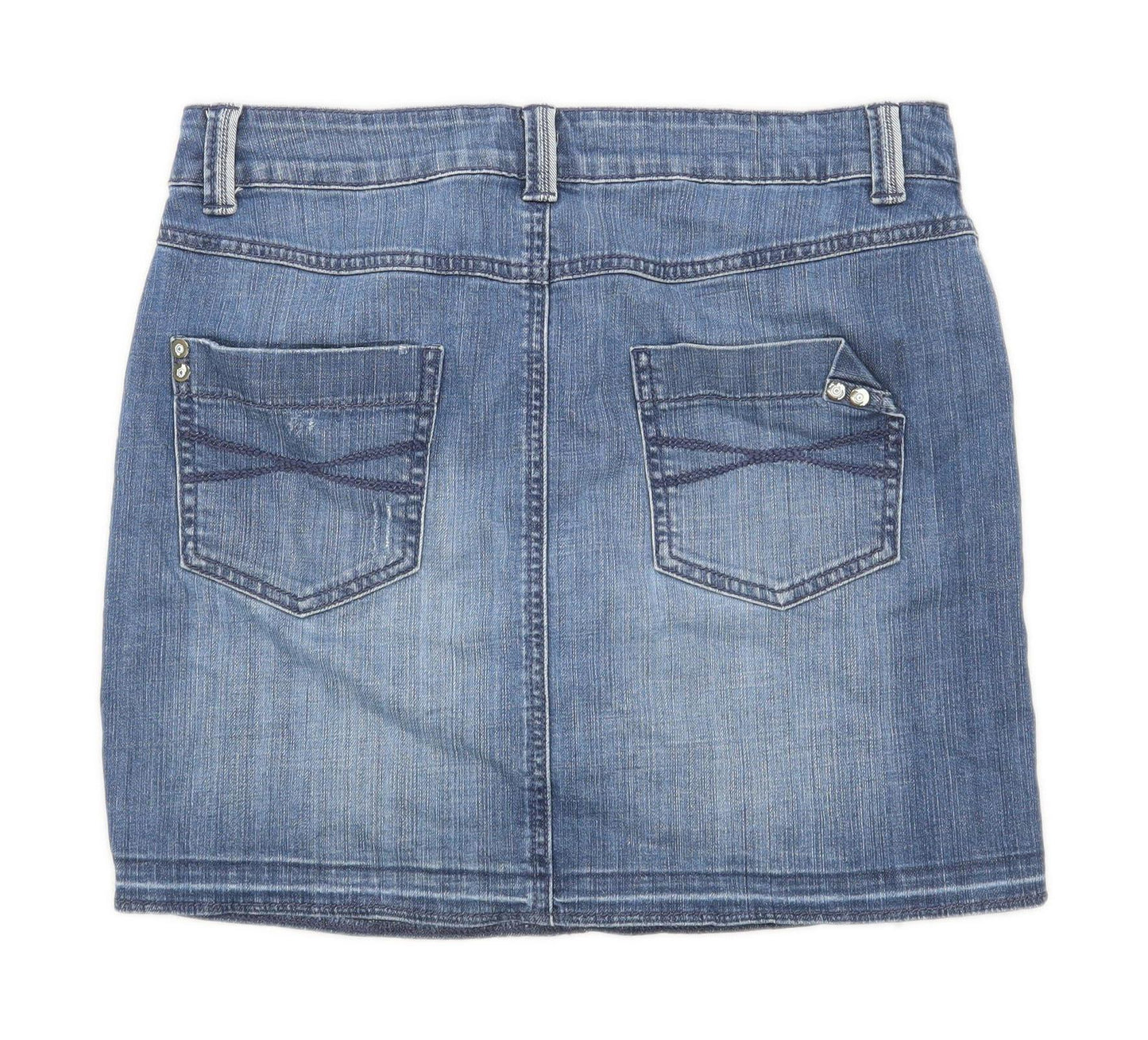 Marks & Spencer Womens Size 10 Denim Blue Skirt (Regular)