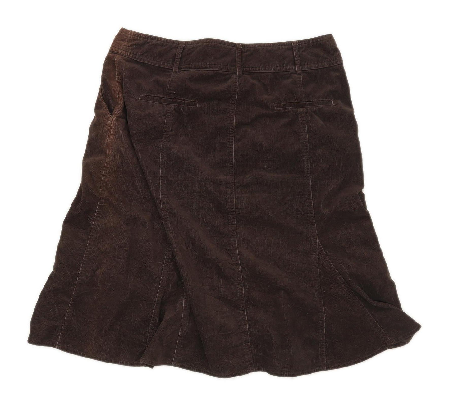 Camaieu Womens Size W34 Corduroy Blend Textured Brown Skirt (Regular)
