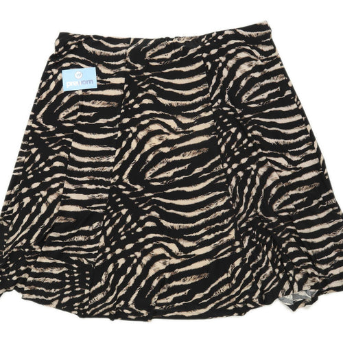 Bonmarche Womens Size 24 Animal Print Beige Skirt (Regular)