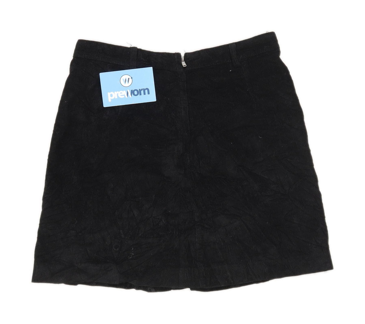 Minipink Womens Size XS Cotton Textured Black Corduroy Skirt (Regular)