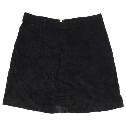 Minipink Womens Size XS Cotton Textured Black Corduroy Skirt (Regular)
