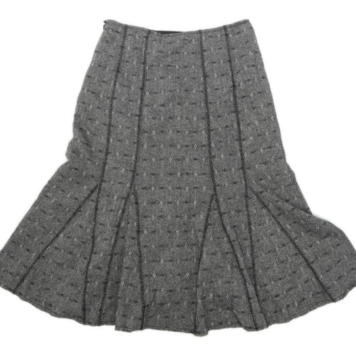 Marks & Spencer Womens Size 12 Wool Blend Grey Skirt (Regular)