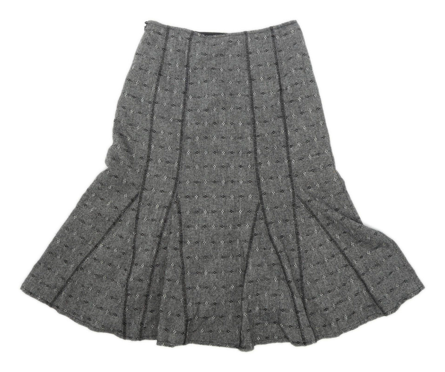 Marks & Spencer Womens Size 12 Wool Blend Grey Skirt (Regular)