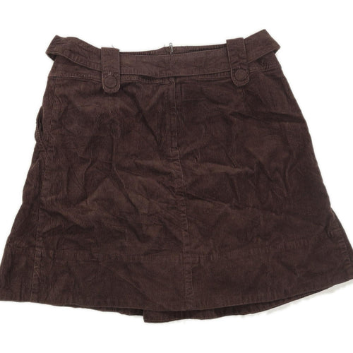 H&M Womens Size 10 Corduroy Blend Textured Brown Skirt (Regular)