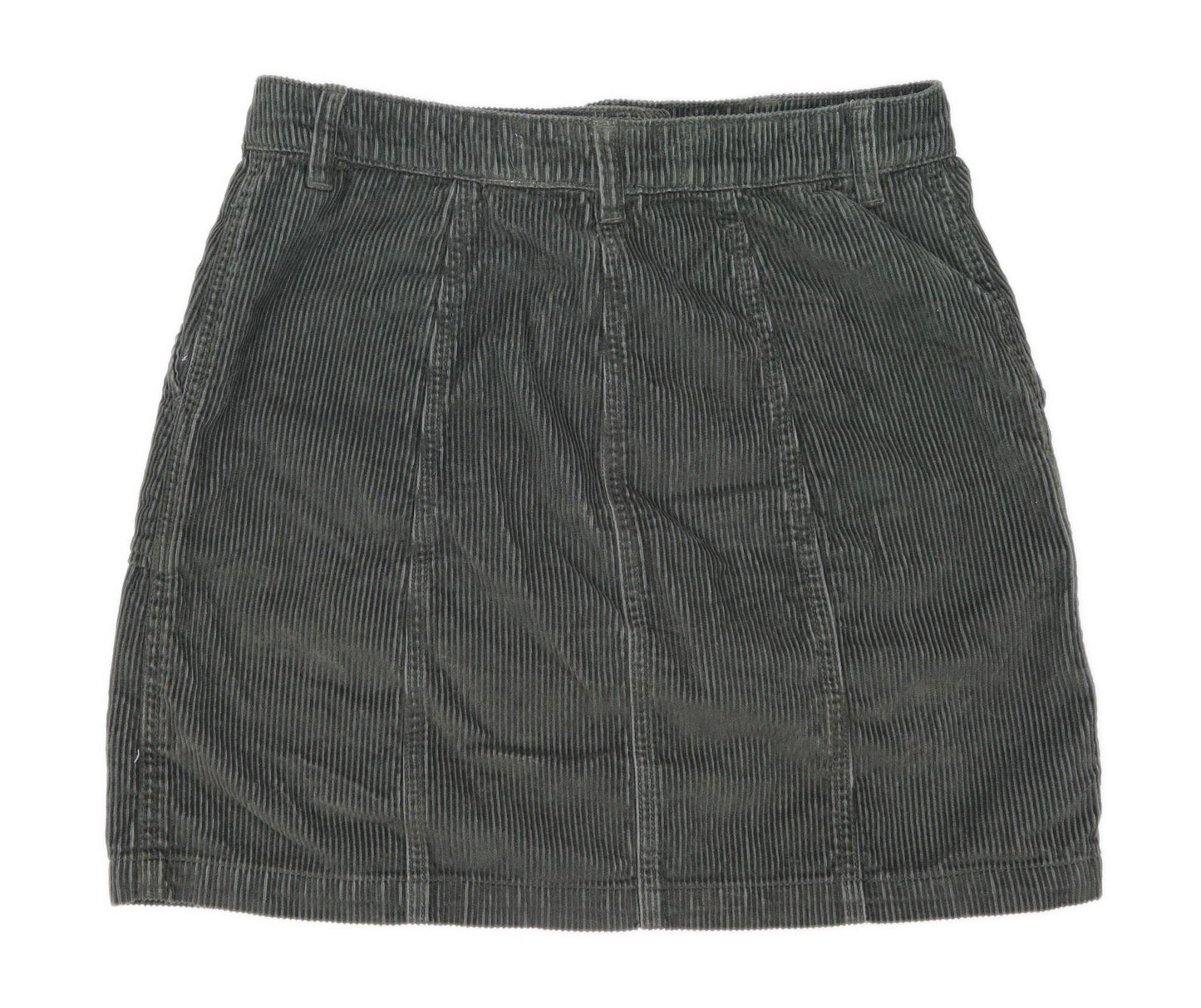 Next Womens Size 10 Corduroy Green Skirt (Regular)