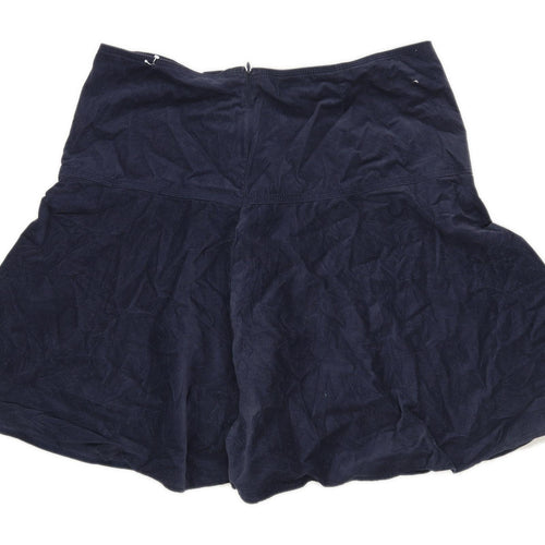 Marks & Spencer Womens Size 14 Cotton Blend Blue Skirt (Regular)