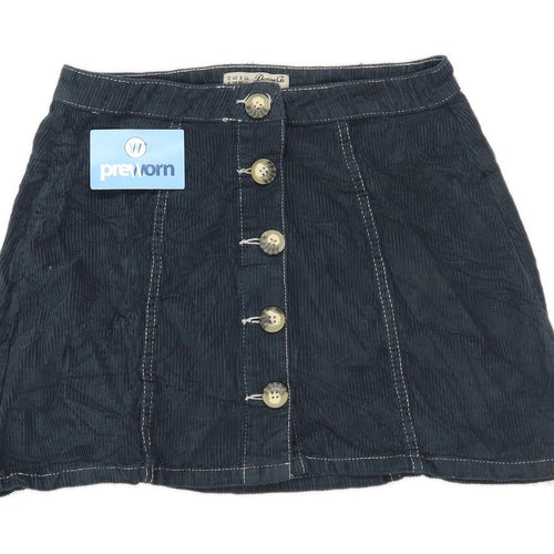 Denim Co Womens Size 12 Corduroy Textured Blue Skirt (Regular)