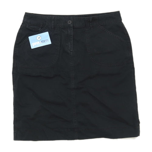 Marks & Spencer Womens Size 12 Cotton Black Skirt (Regular)