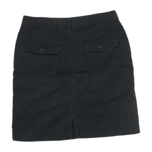 Marks & Spencer Womens Size 12 Cotton Black Skirt (Regular)