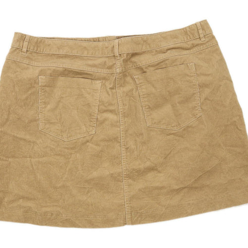 Marks & Spencer Womens Size 22 Cotton Blend Beige Skirt (Regular)