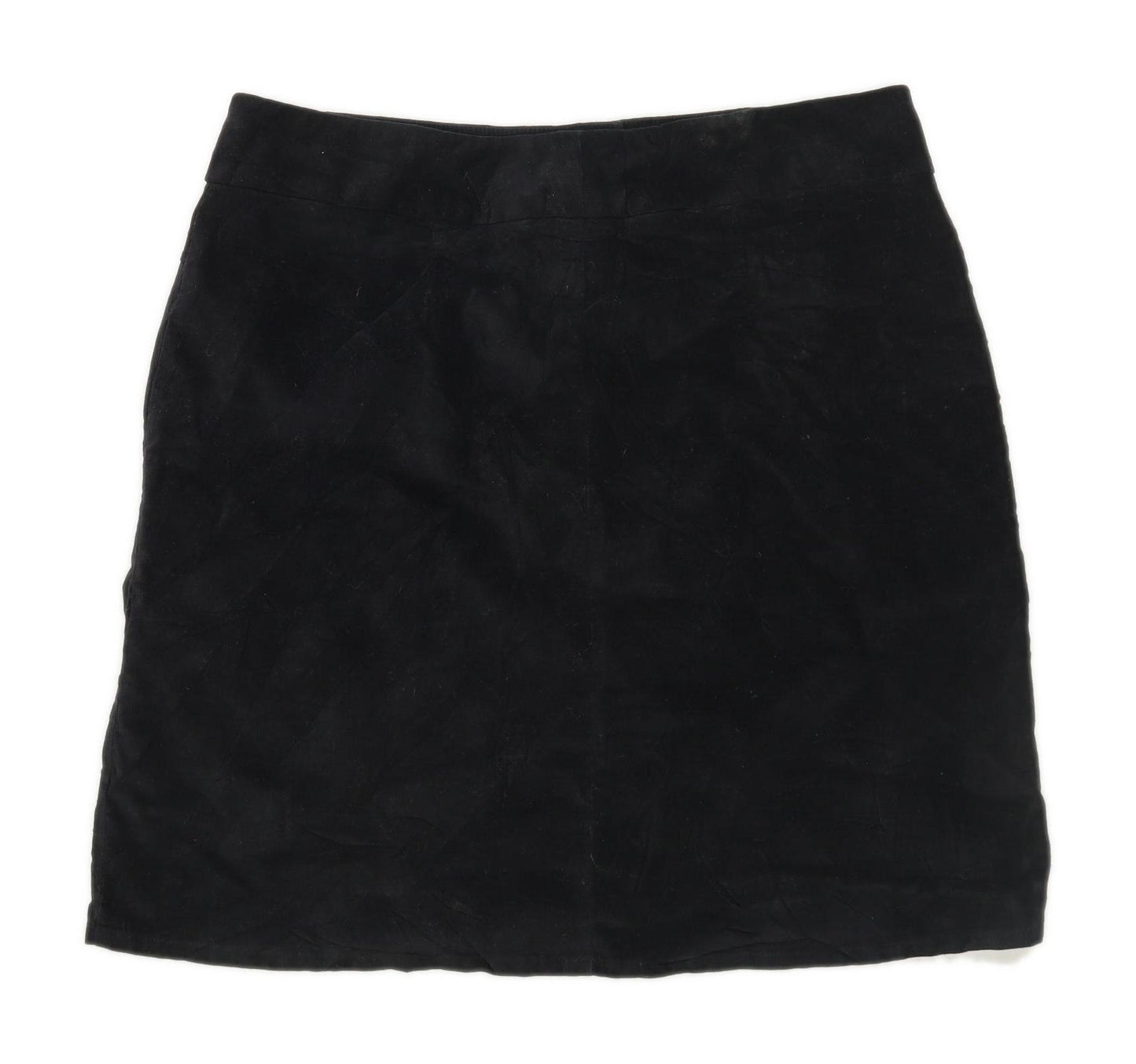 Marks & Spencer Womens Size 14 Cotton Blend Black Skirt (Regular)