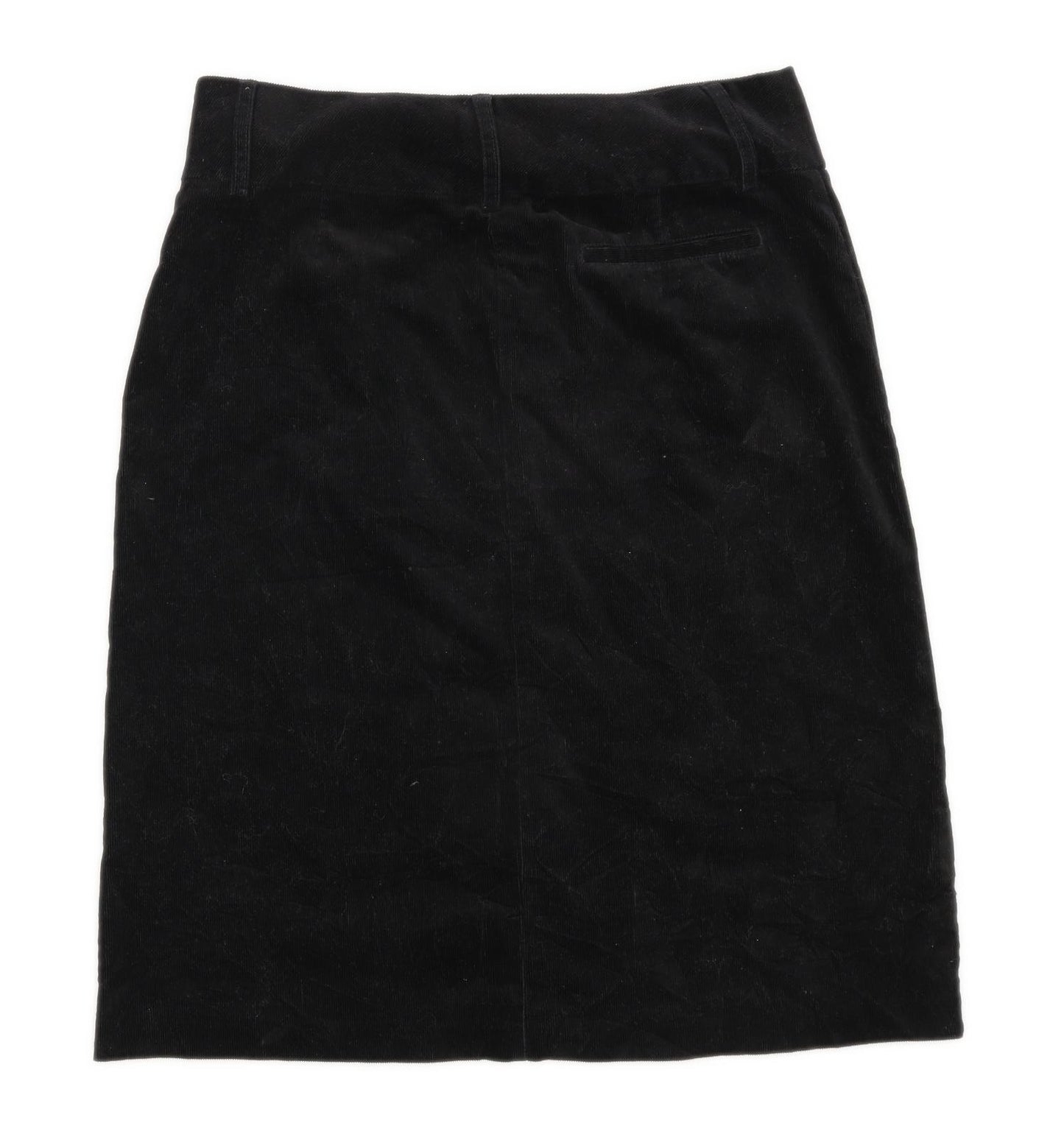 Next Womens Size 12 Corduroy Blend Black Skirt (Regular)