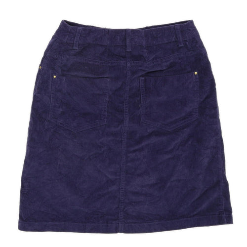 Matalan Womens Size 8 Corduroy Blend Blue A-Line Skirt (Regular)