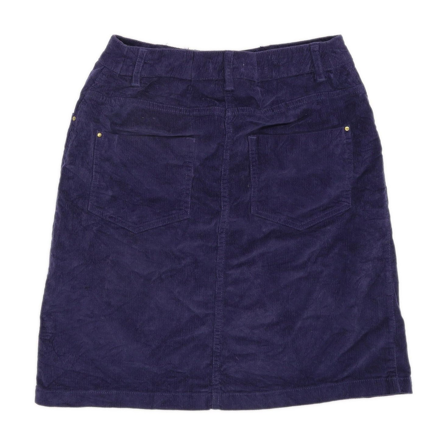 Matalan Womens Size 8 Corduroy Blend Blue A-Line Skirt (Regular)