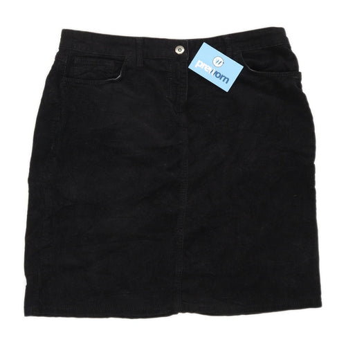 John Lewis Womens Size 14 Corduroy Blend Black Skirt (Regular)
