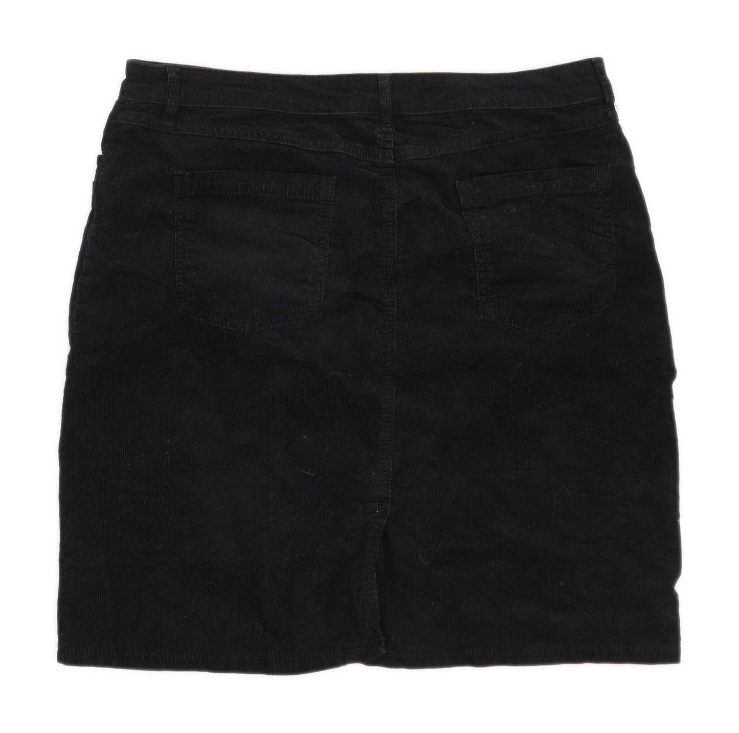 John Lewis Womens Size 14 Corduroy Blend Black Skirt (Regular)