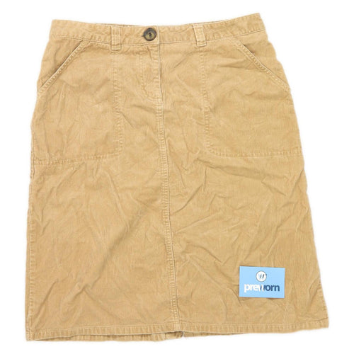 Esprit Womens Size 14 Corduroy Beige Skirt (Regular)