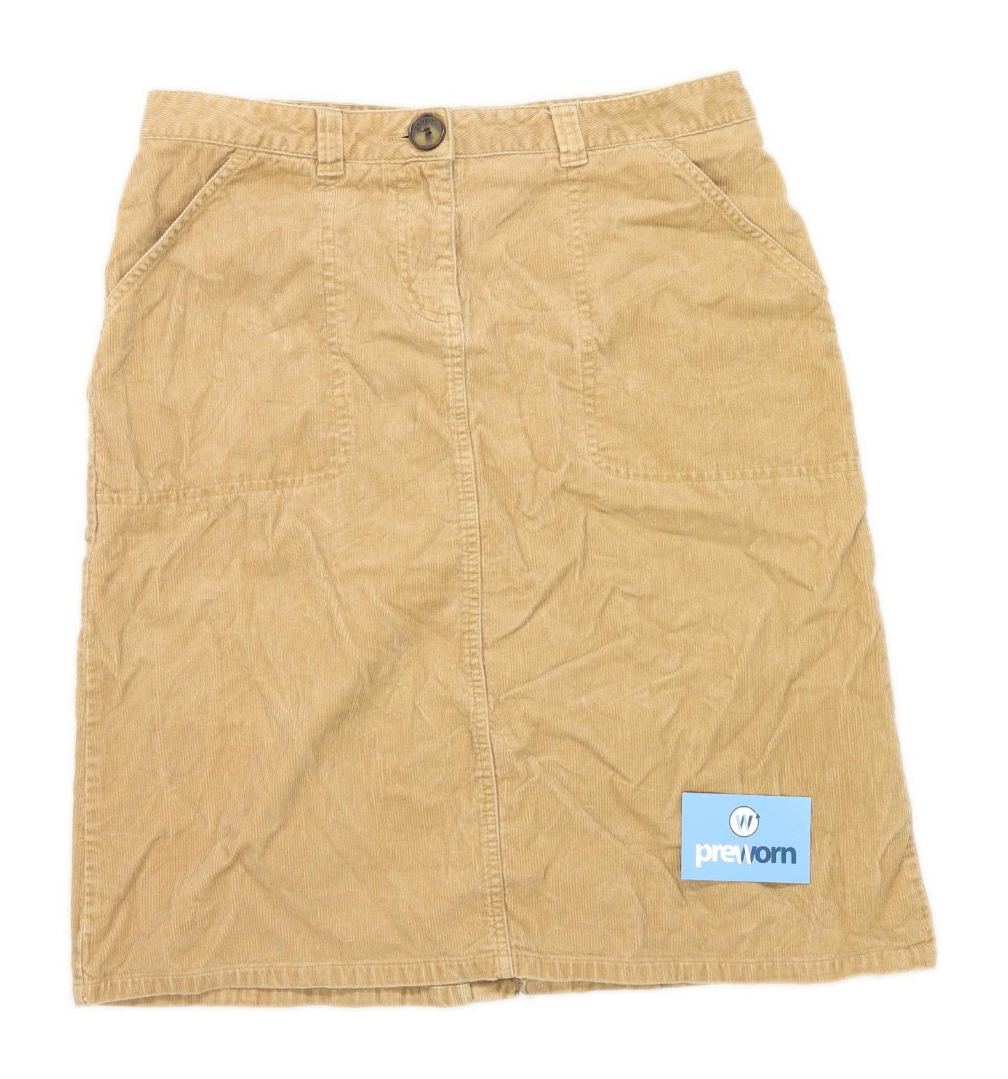 Esprit Womens Size 14 Corduroy Beige Skirt (Regular)