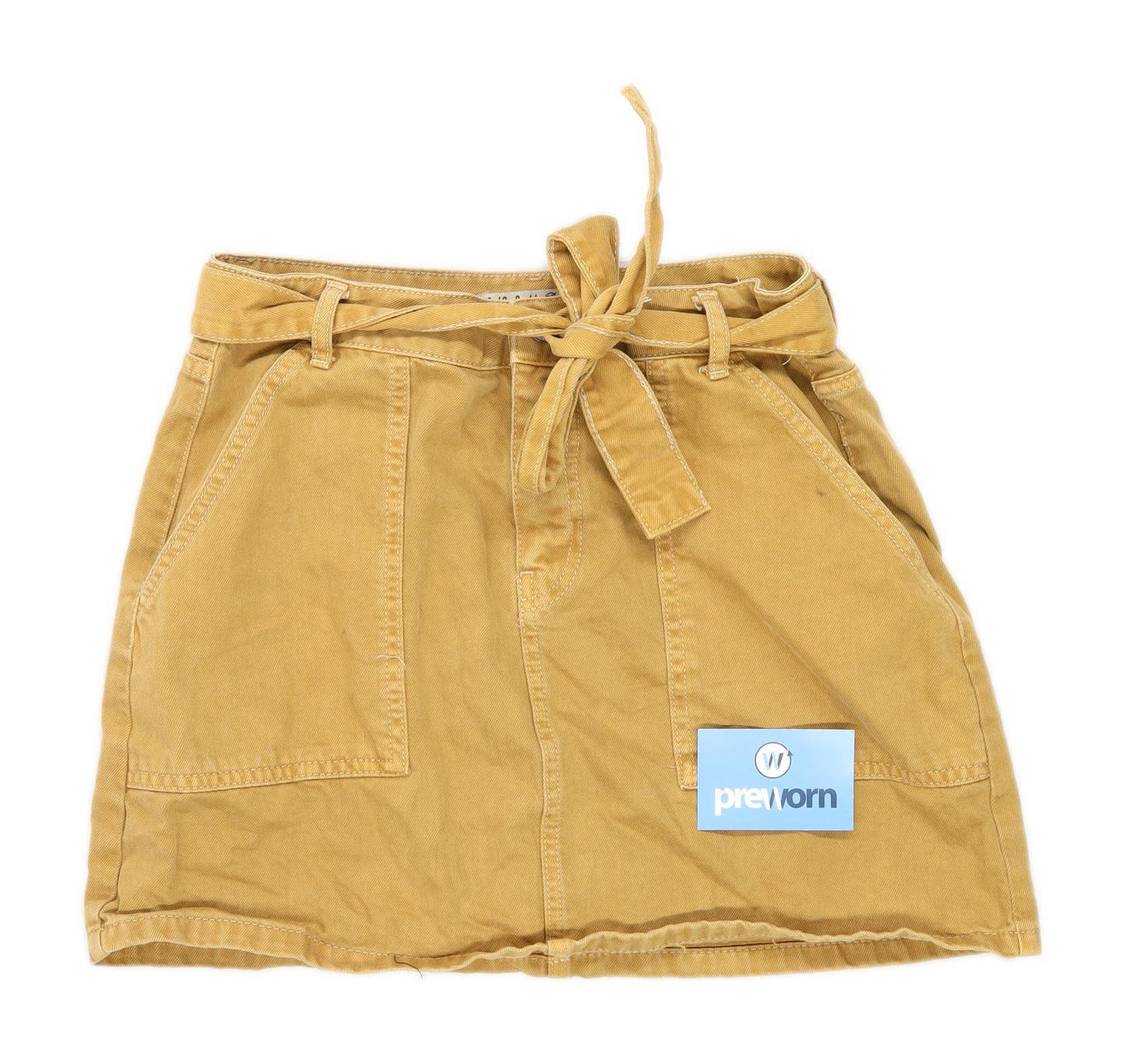 Denim Co Womens Size 12 Denim Yellow A-Line Skirt (Regular)