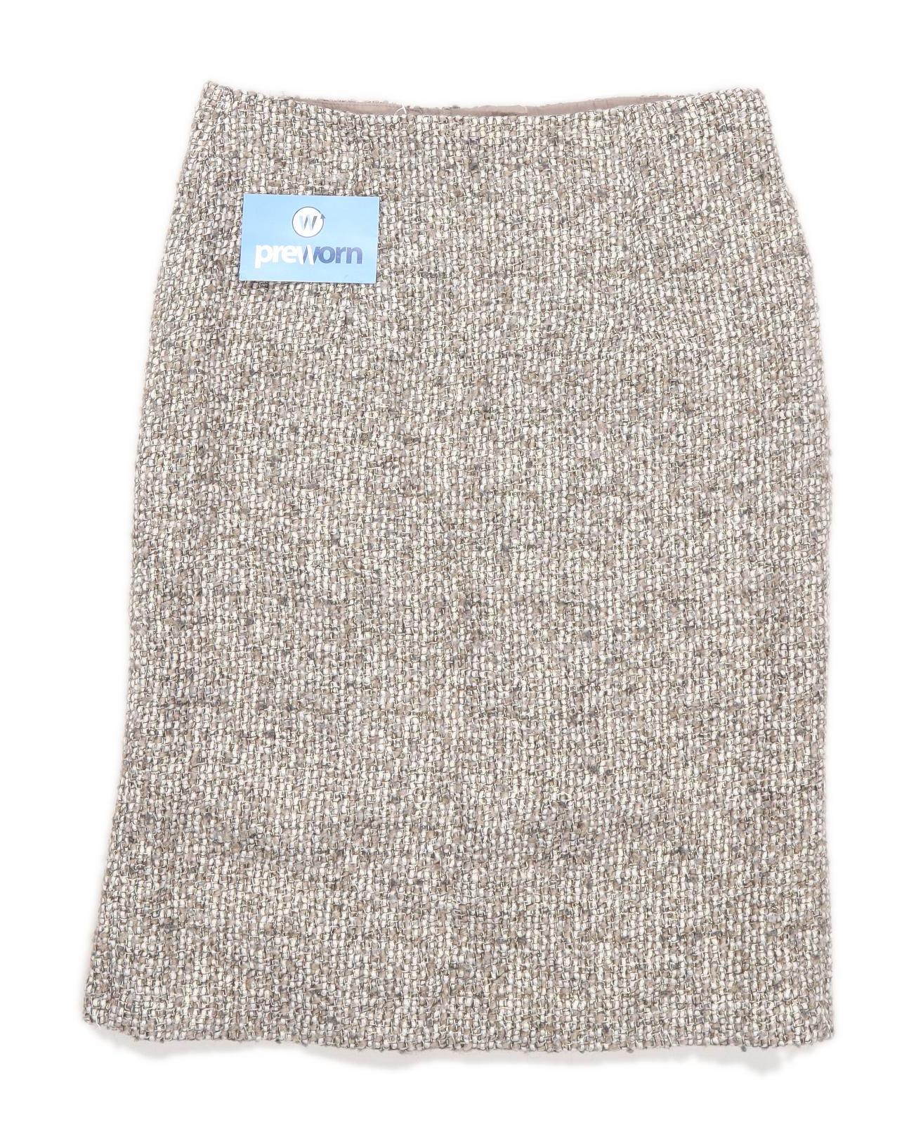 Marks & Spencer Womens Size 8 Textured Brown Pencil Skirt (Regular)
