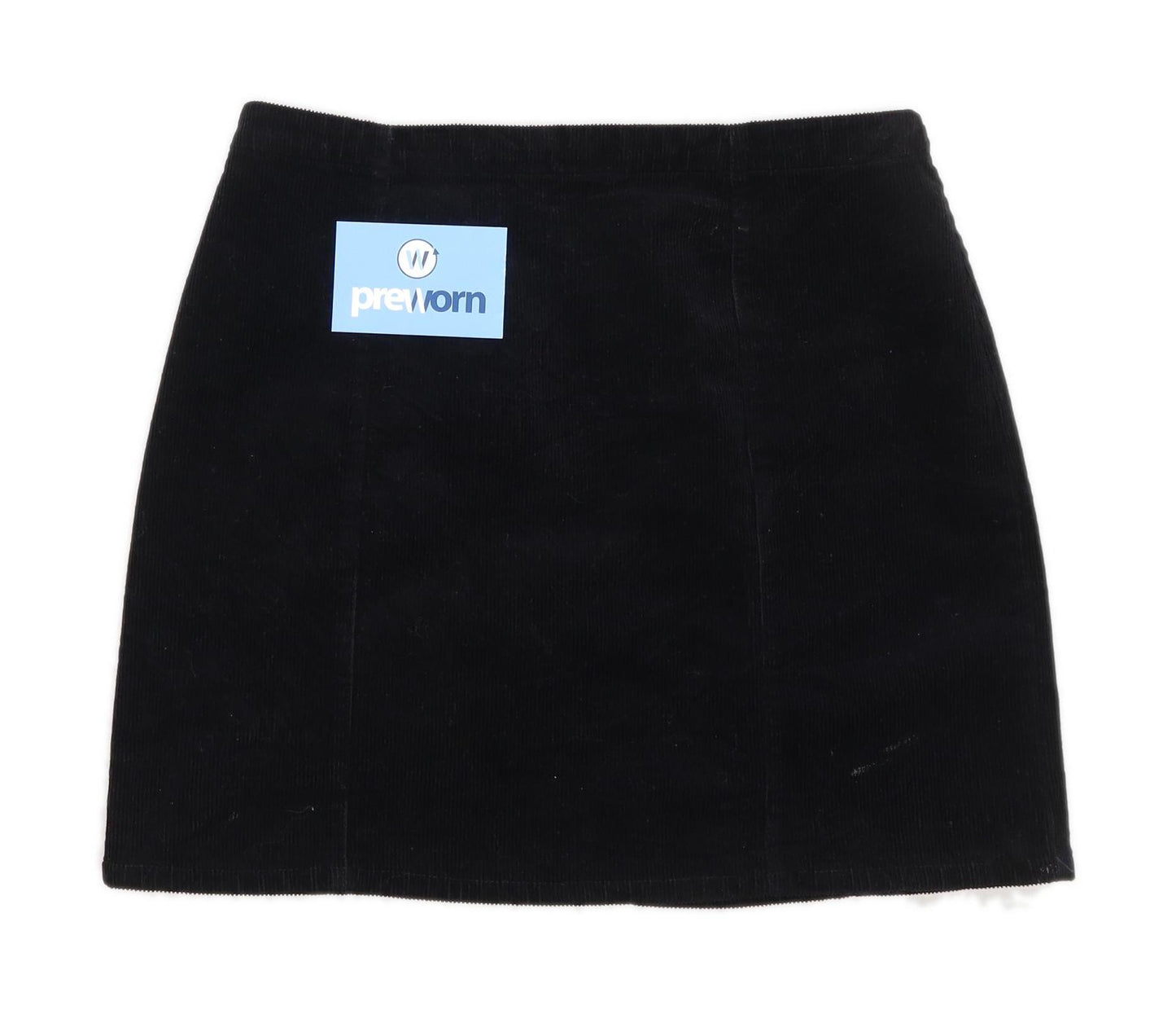 Forever 21 Womens Size M Corduroy Textured Black A-Line Skirt (Regular)