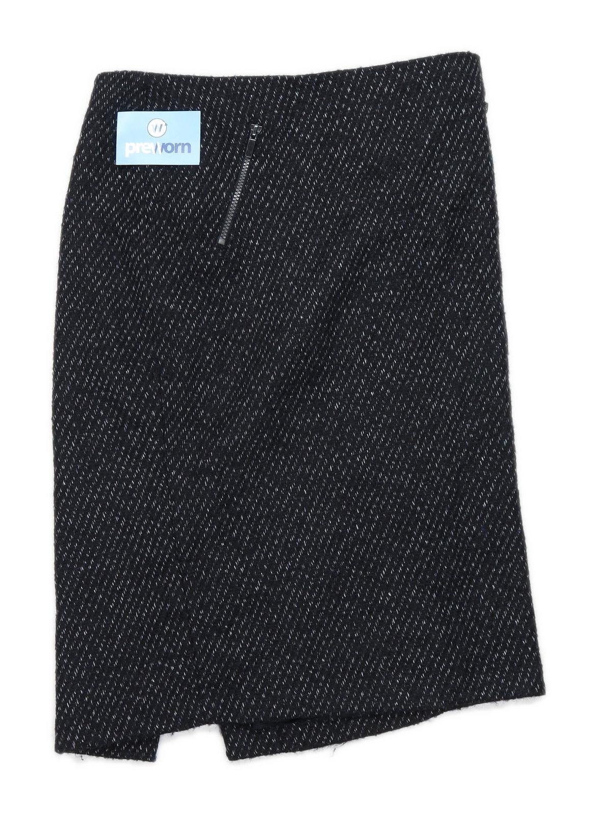 Marks & Spencer Womens Size 12 Wool Blend Black Skirt (Regular)