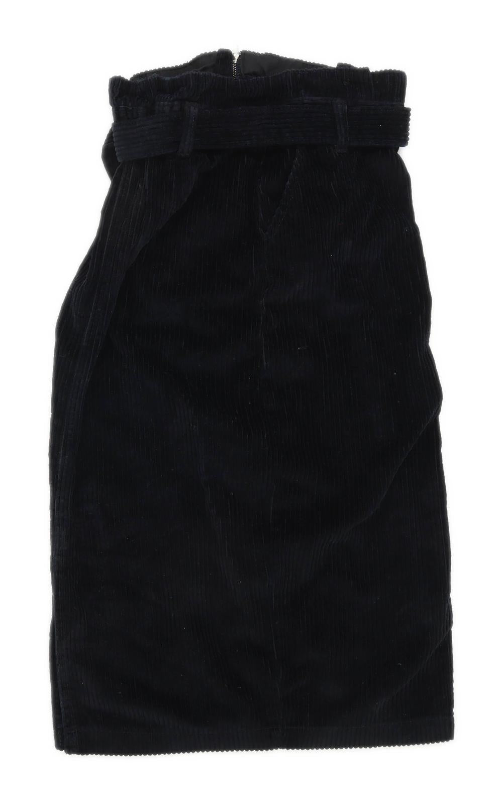 Denim Co Womens Size 8 Corduroy Black A-Line Skirt (Regular)