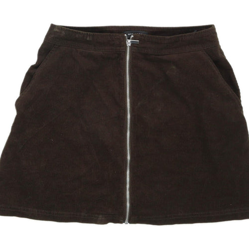 New Look Womens Size 10 Corduroy Brown A-Line Skirt (Regular)